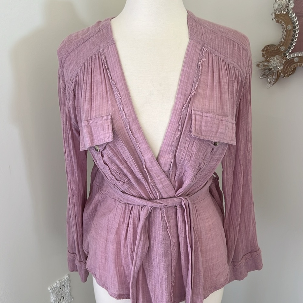 We The Free Gauze Safari Top Blouse - Picture 4 of 7